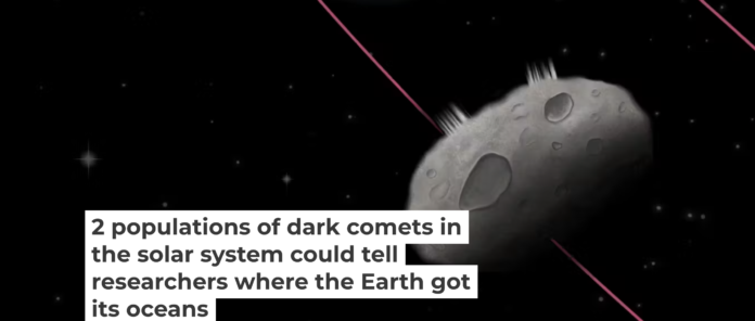Dark comets accelerate through space but don’t have a dusty tail like most comets. Adina Feinstein and NASA’s Earth Observatory Dark comets accelerate through space but don’t have a dusty tail like most comets. Adina Feinstein and NASA’s Earth Observatory